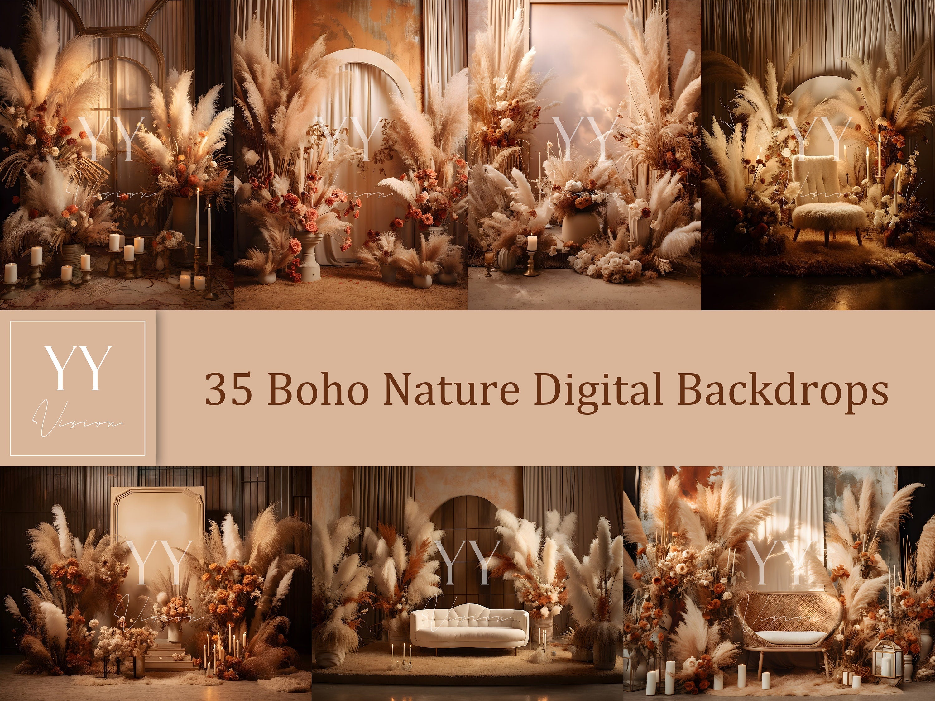 35 digitale Boho-Natur-Hintergründe | Digitale Schwangerschafts-Hintergründe | Studio-Hintergrund-Overlay | Digitale Hintergründe in Schattierungen | Hochzeitsfoto-Hintergründe