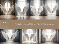 35 Angel Wings Digital Backdrops Sets Maternity Photography Fine Arts Wedding Studio Photoshop overlay