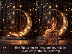 35 Boho Crescent Moon Digital Backdrops Sets for Maternity Newborn Photography Digital Backdrops Studio Photography JPG Photoshop Overlays