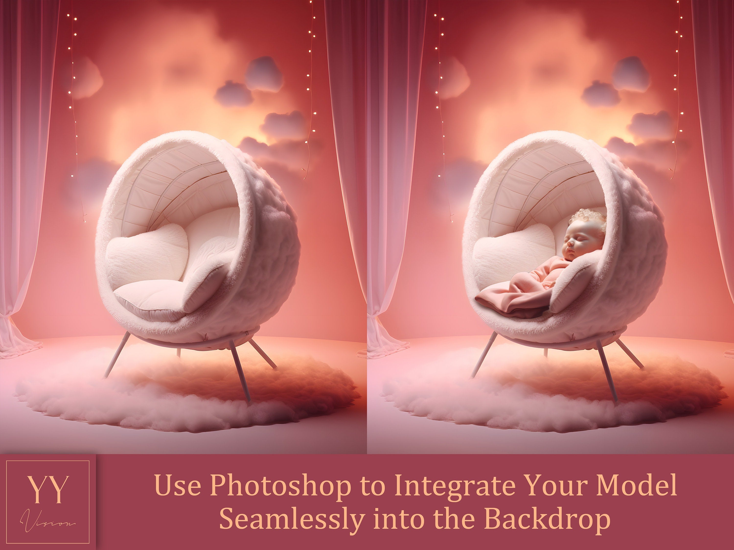 35 Baby Egg Chair Digitale Hintergründe Sets Neugeborene Schwangerschaft Fotografie Fine Arts Studio Photoshop Overlay