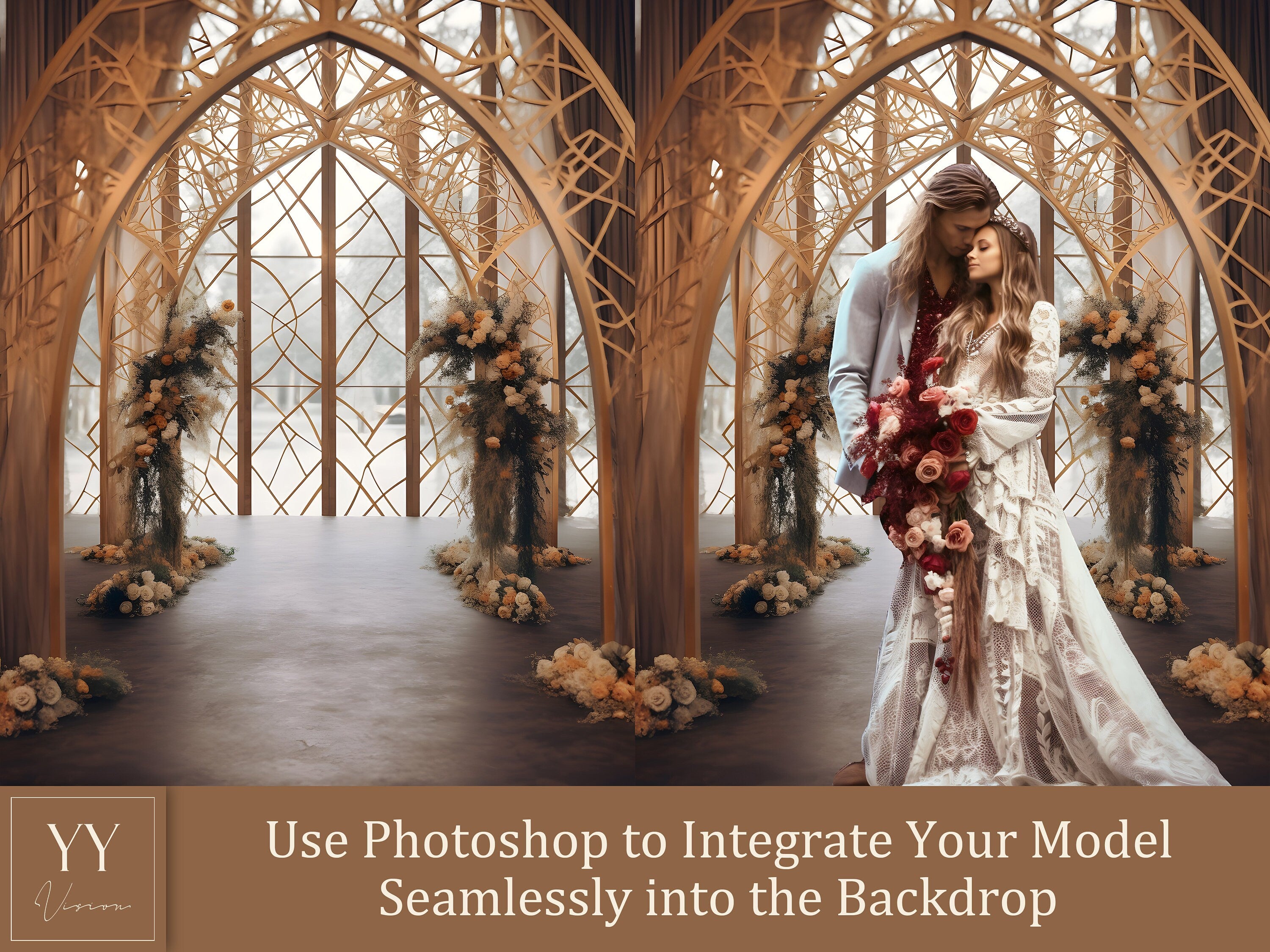 35 ensembles de toiles de fond numériques Boho Wedding Avenue pour studio de photographie de mariage, de maternité et de beaux-arts, superpositions Photoshop