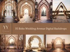 35 Boho Wedding Avenue Digitale Hintergründe Sets für Hochzeit Schwangerschaft Fine Art Fotografie Studio Photoshop Overlays Bundle