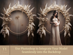 35 Boho Floral Ring Digitale Hintergründe Sets für mystische Fotografie Hochzeit Mutterschaft Digitale Kulisse Photoshop Hintergrund