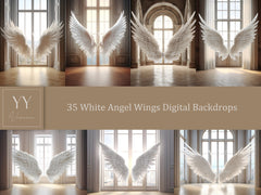 35 Angel Wings Digital Backdrops Sets Maternity Photography Fine Arts Wedding Studio Photoshop overlay