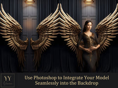 35 Angel Wings Dark Digital Backdrops Sets for Maternity Photography Fine Arts Wedding Studio Photoshop