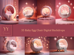 35 Baby Egg Chair Digitale Hintergründe Sets Neugeborene Schwangerschaft Fotografie Fine Arts Studio Photoshop Overlay