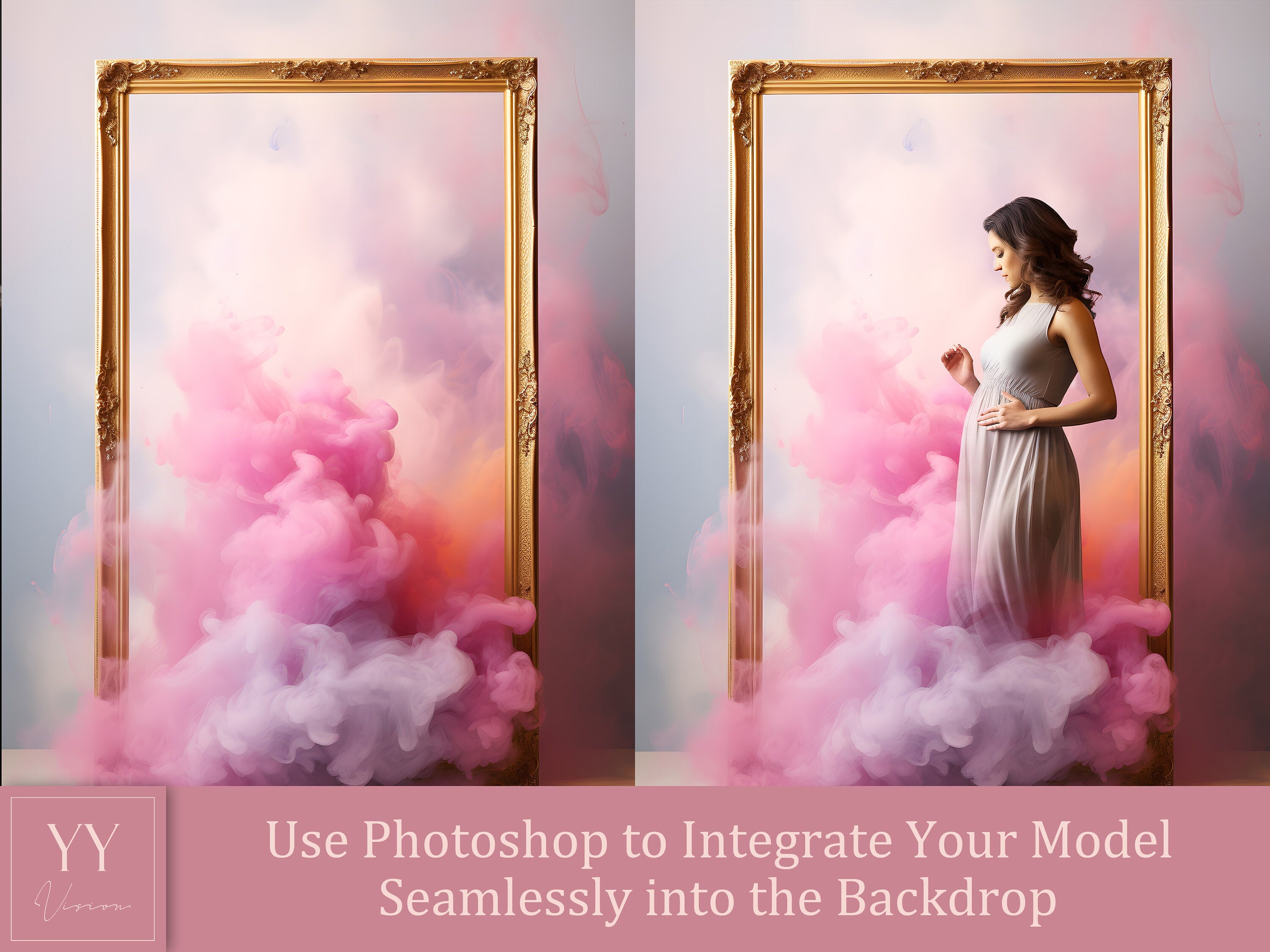 35 fließende Rauch Rahmen digitale Hintergründe Sets Schwangerschaft Fotografie Fine Arts Hochzeit Studio Photoshop Overlay