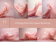 35 Pink Flying Silk Fabric Digital Backdrops Sets for Maternity Photography Fine Arts Wedding Studio Photoshop