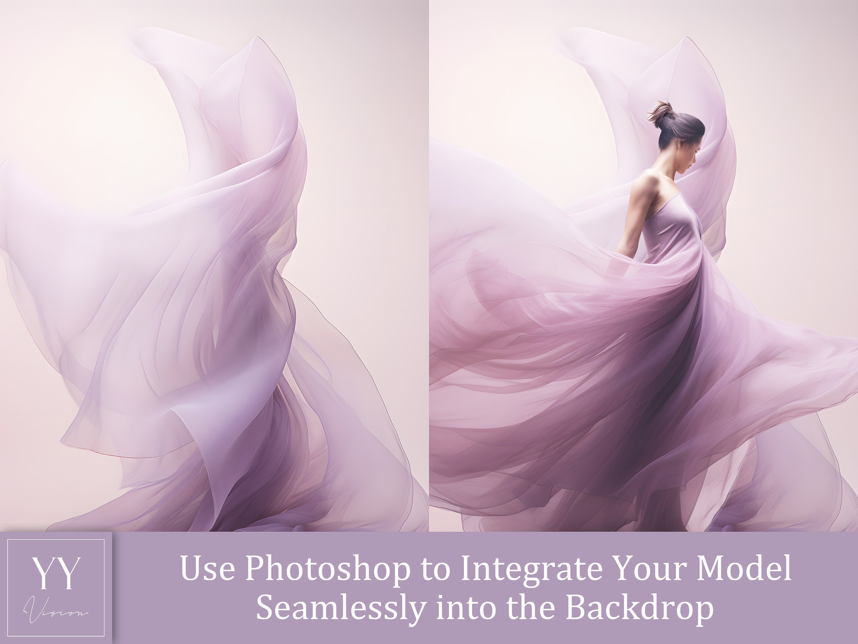 35 Violet Flying Silk Fabric Digital Backdrops Sets for Maternity Photography Fine Arts Wedding Studio Photoshop