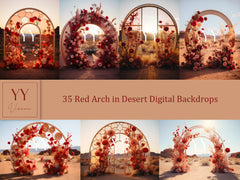 35 Red Arch in Desert Arch Digital Backdrops Sets for Wedding Maternity Valentine Photography Fine Arts Studio Background