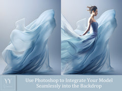 35 Blue Flying Silk Fabric Digital Backdrops Sets for Maternity Photography Fine Arts Wedding Studio Photoshop