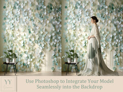 35 Green Leaves Wall Digital Backdrops Sets for Wedding Maternity Photography Fine Arts Studio Photoshop