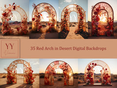 35 Red Arch in Desert Arch Digital Backdrops Sets for Wedding Maternity Valentine Photography Fine Arts Studio Background