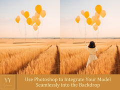 35 Balloon in Wheat Field Digital Backdrops Sets for Wedding Maternity Birthday Photography Fine Arts Studio Photoshop overlay