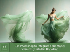 35 Green Flying Silk Fabric Digital Backdrops Sets for Maternity Photography Fine Arts Wedding Studio Photoshop