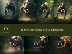 35 Dinosaur in Jungle Digital Backdrops Sets for Kids Adventure Photography Fine Arts Studio Photoshop Background