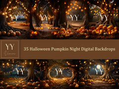 35 Halloween Pumpkin Night Digital Backdrops Sets for Halloween Party Photography Fine Arts Studio Photoshop Background