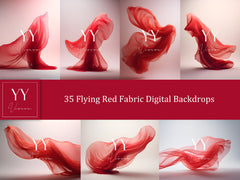 35 Red Flying Silk Fabric Digital Backdrops Sets for Maternity Photography Fine Arts Wedding Studio Photoshop