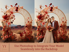 35 Red Arch in Desert Arch Digital Backdrops Sets for Wedding Maternity Valentine Photography Fine Arts Studio Background