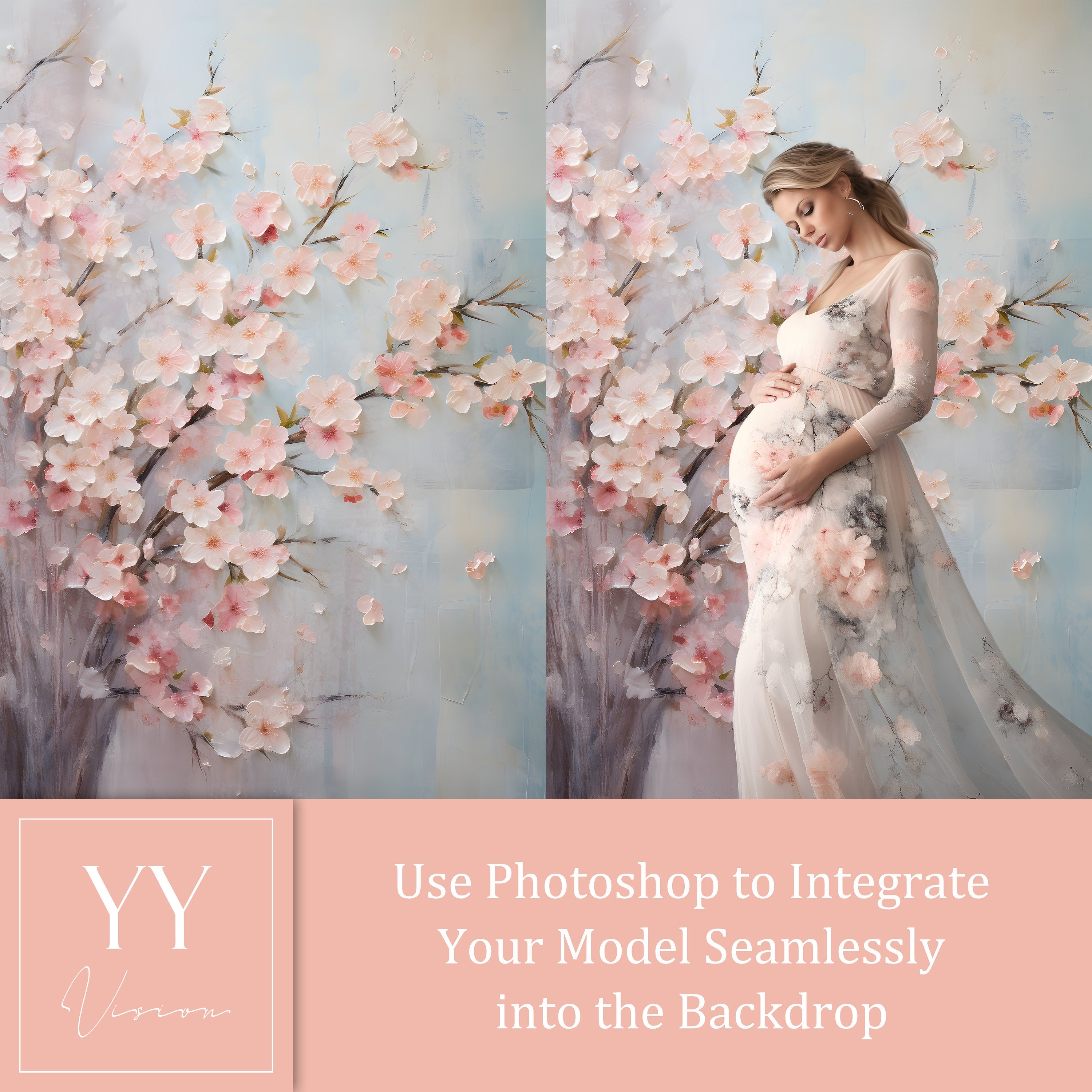 33 Kirschblüten digitale Hintergründe Sets für Hochzeit Schwangerschaft Fotografie Fine Arts Studio Photoshop Hintergrund