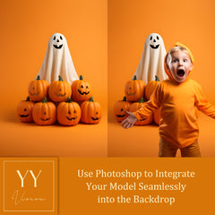 40 Halloween Ghost and Pumpkin Digital Backdrops Sets for Maternity Photography Fine Arts Wedding Studio Photoshop Background