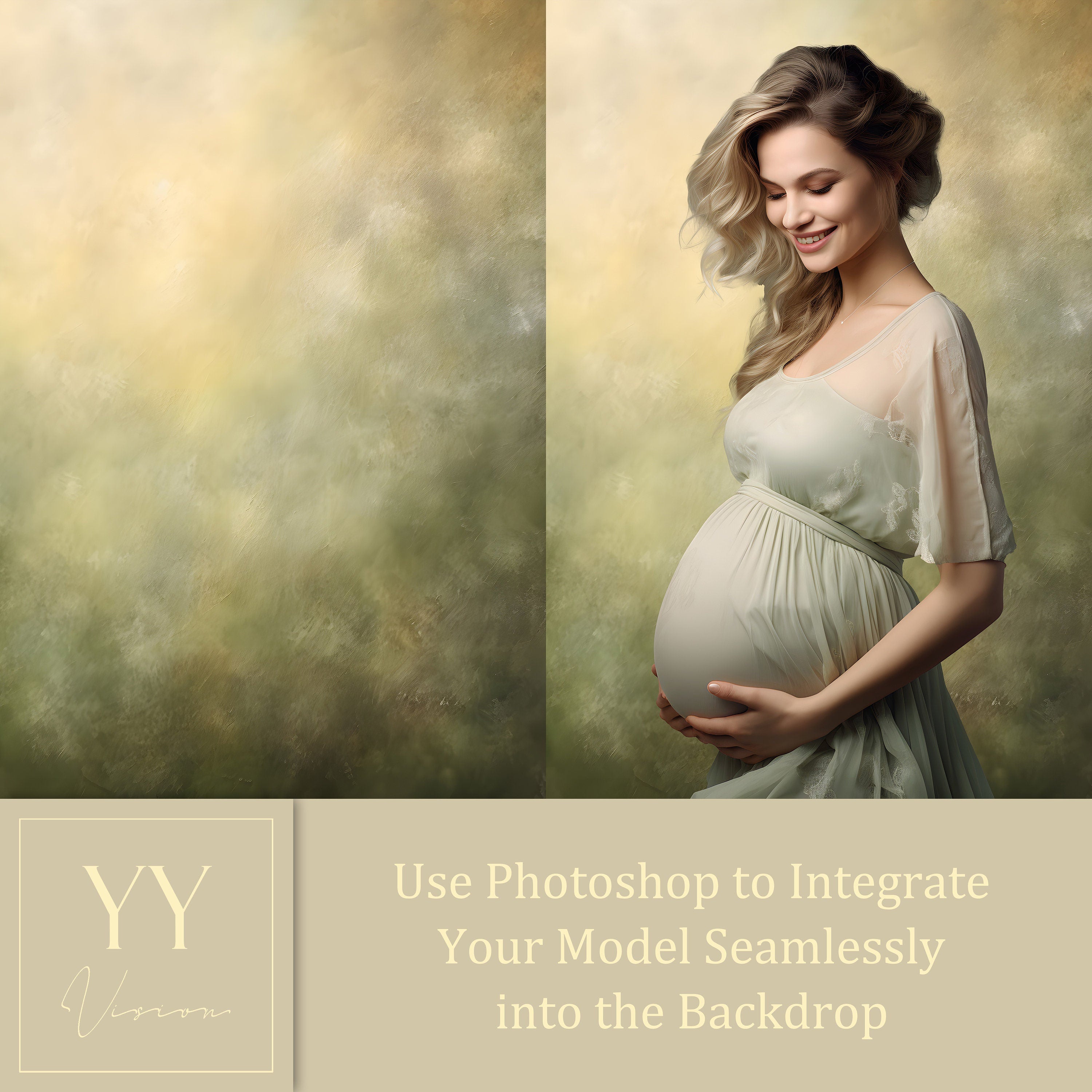 22 Old Master Portrait Background Beige Green Digital Backdrops Sets for Maternity Graduation Photography Fine Arts Texture Studio Photoshop