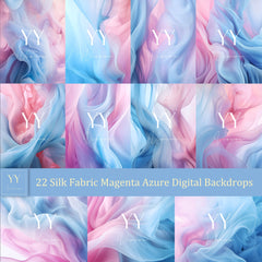 22 Silk Fabric Magenta Azure Digital Backdrops Sets for Maternity Photography Fine Arts Texture Studio Photoshop Portrait Background