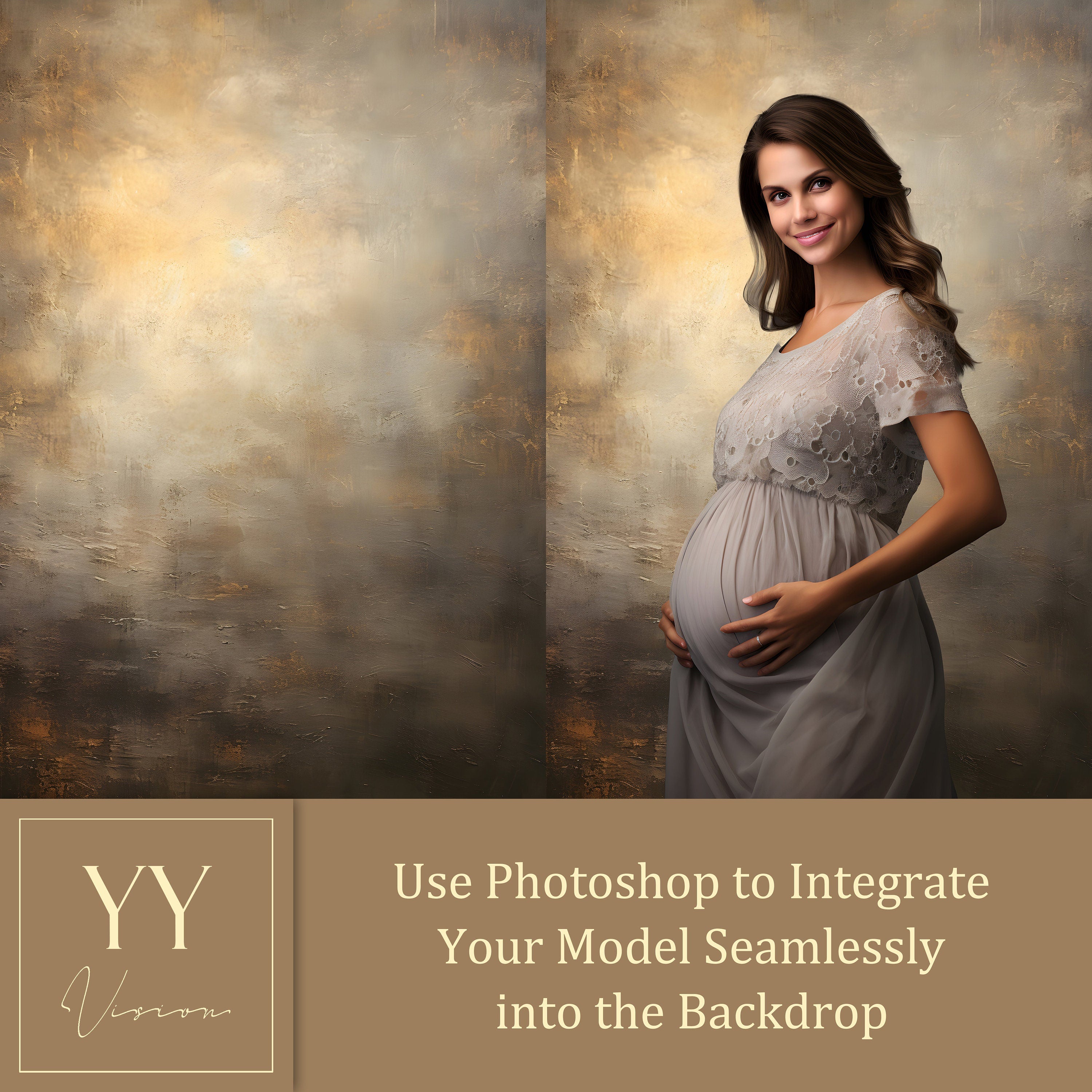 22 Old Master Portrait Background Beige Silver Digital Backdrops Sets for Maternity Graduation Photography Fine Arts Texture Photoshop