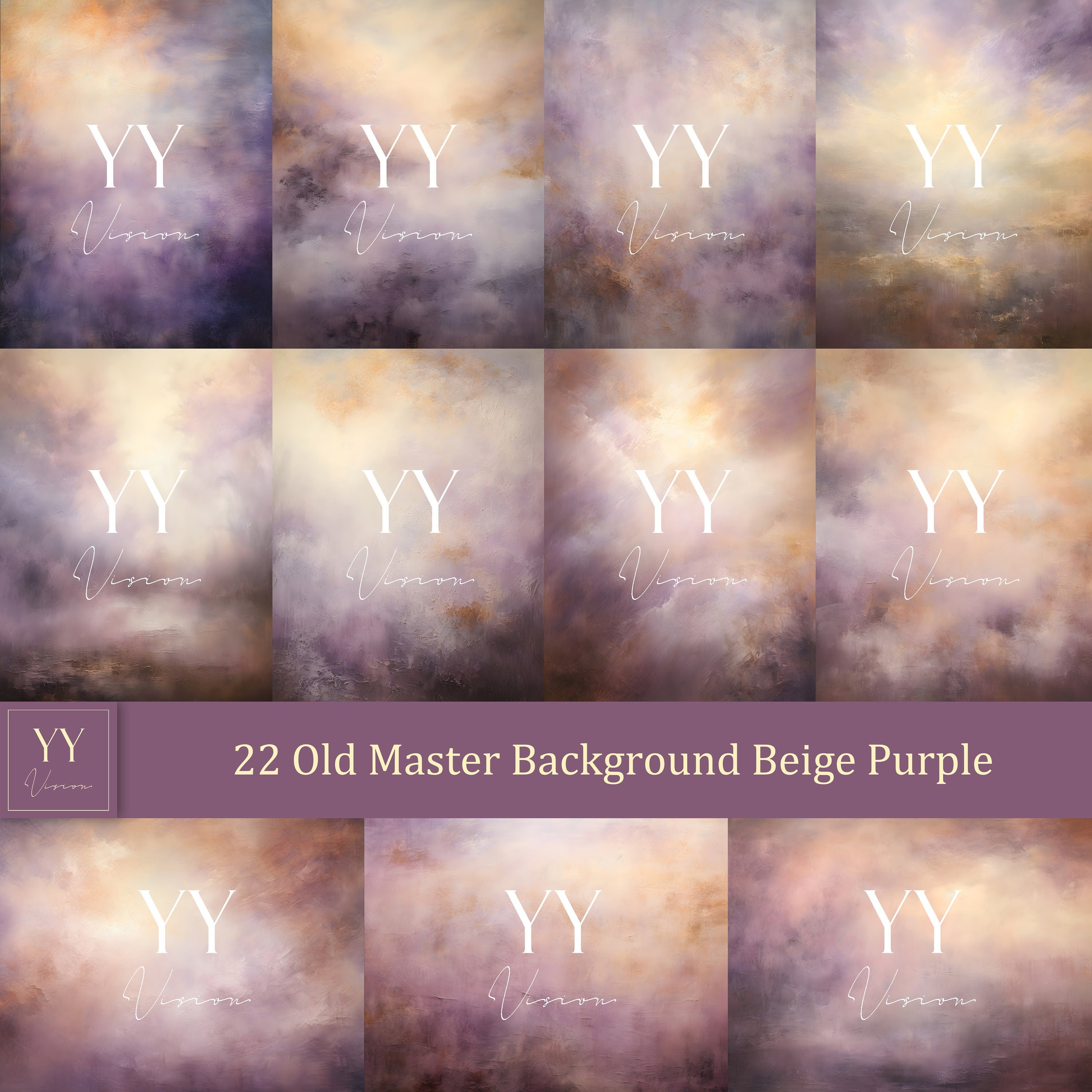 22 arrière-plans de portrait de vieux maître beige violet décors numériques pour la photographie de maternité beaux-arts texture mariage studio Photoshop