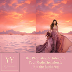 40 Sunrise in Desert Digital Backdrops Sets for Wedding Maternity Valentine Photography Fine Arts Studio Background