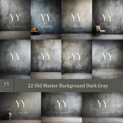 22 Old Master Studio Background Dark Gray Digital Backdrops Sets for Maternity Wedding Photography Fine Arts Texture Photoshop Background