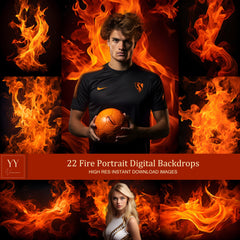 22 arrière-plans de portrait de feu ensembles de toiles de fond numériques pour la photographie scolaire de sport beaux-arts texture studio Photoshop