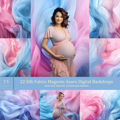 22 Silk Fabric Magenta Azure Digital Backdrops Sets for Maternity Photography Fine Arts Texture Studio Photoshop Portrait Background