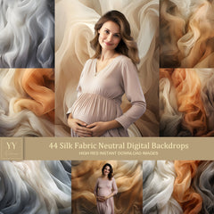 44 Silk Fabric Neutral Digital Backdrops Sets for Maternity Photography Fine Arts Texture Studio Photoshop Portrait Background