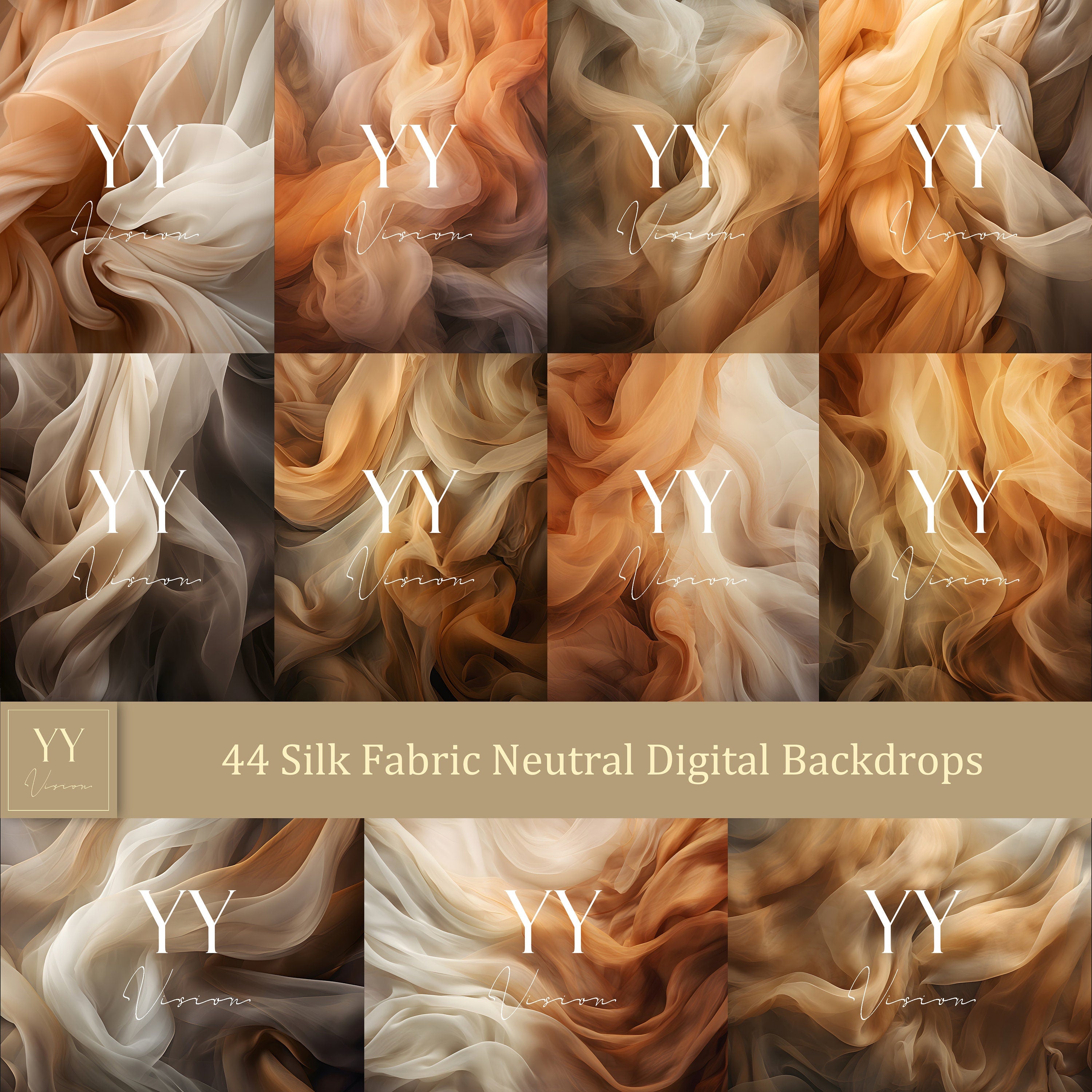 44 Silk Fabric Neutral Digital Backdrops Sets for Maternity Photography Fine Arts Texture Studio Photoshop Portrait Background