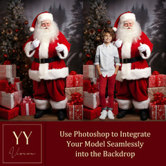 10 Santa Christmas Gift Digital Backdrops Sets for Holiday Photography Fine Arts Studio Background