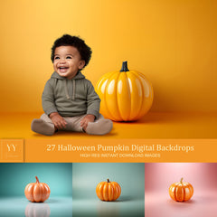 27 Halloween Kürbis Keramik Digitale Hintergründe Sets für Urlaub Baby Fotografie Fine Arts Studio Photoshop Hintergrund