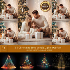 55 Weihnachtsbaum Bokeh Lichter Overlays Sets für Winter Weihnachten Urlaub Fotografie Fine Arts Studio Photoshop