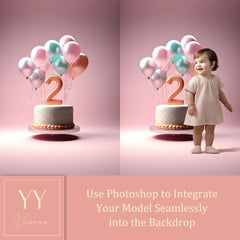 40 2. Geburtstag Cake Smash Luftballons Digitale Hintergründe Sets für Neugeborene Baby Cake Smash Geburtstagsfotografie Photoshop Bearbeitung