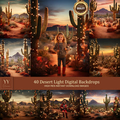 40 ensembles d'arrière-plans numériques Lighting the Desert pour la photographie d'anniversaire de vacances, les beaux-arts, le studio Photoshop