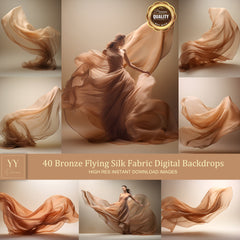 40 Bronze Flying Silk Fabric Digital Backdrops Sets for Maternity Photography Fine Arts Studio Photoshop Background