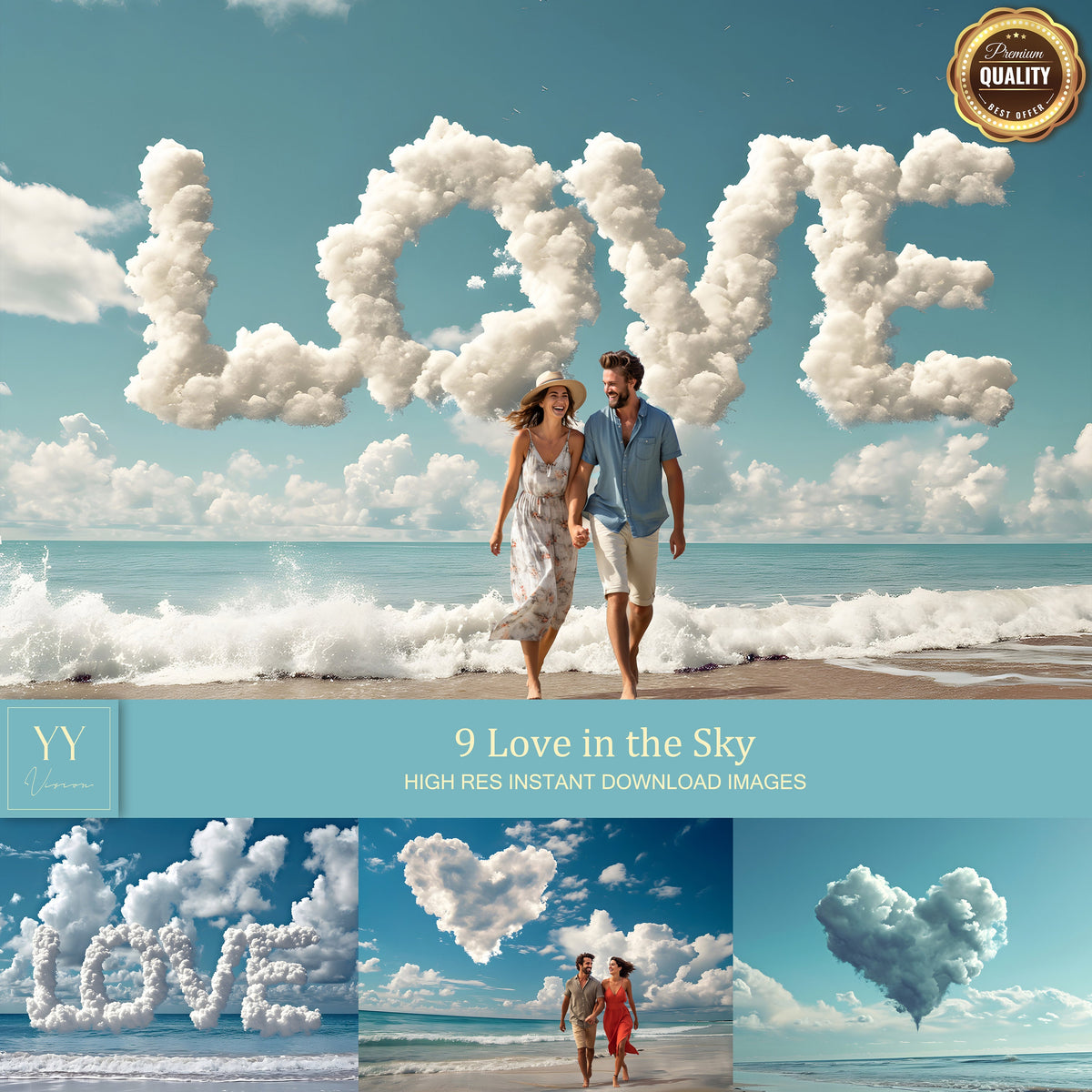 9 Love in the Sky Digitale Hintergrund-Sets für Valentinstag Geschenk Fotografie Fine Arts Studio Photoshop Hintergrund