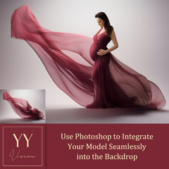 40 Burgundy Flying Silk Fabric Digital Backdrops Sets for Maternity Photography Fine Arts Studio Photoshop Background