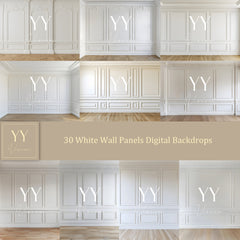 30 White Panel Wall Digital Backdrops Sets for Wedding Maternity Studio Photography Digital Backdrops Photoshop Background