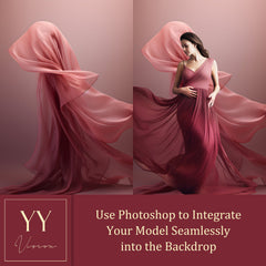 40 Burgundy Flying Silk Fabric Digital Backdrops Sets for Maternity Photography Fine Arts Studio Photoshop Background