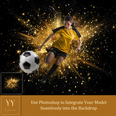 44 Gold Sliver Explosion Portrait Background Digital Backdrops Sets for Actions Sports School Photography