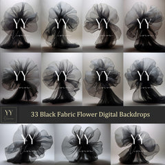 33 schwarze Stoffblumen Digitale Hintergründe Sets für Schwangerschaftsfotografie Fine Arts Hochzeitsstudio Photoshop Bearbeitung