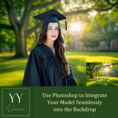 30 Graduation Garden Digital Backdrops Sets for High School College Grad Photography Soft Focus