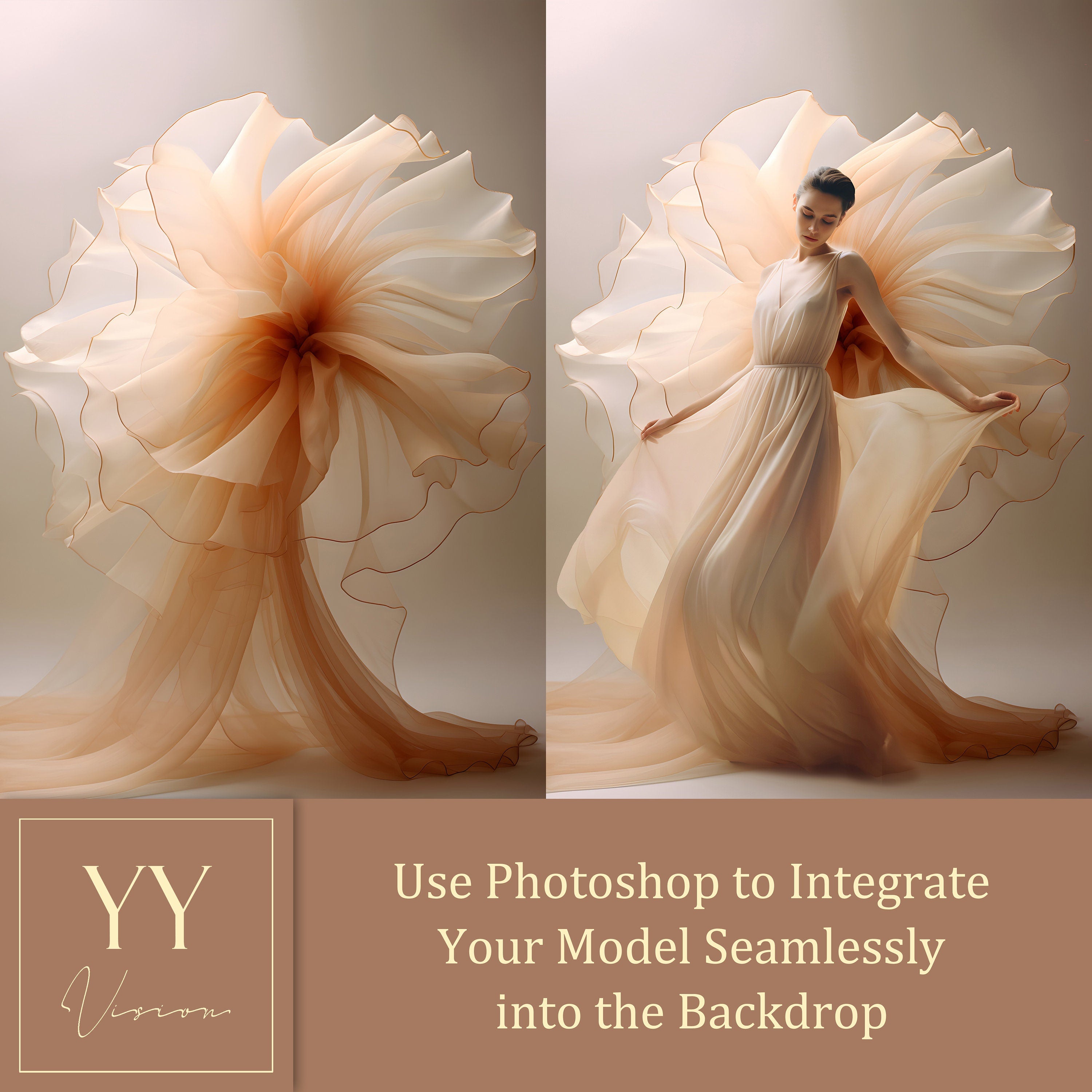 33 Beige Fabric Flower Digital Backdrops Sets for Maternity Photography Fine Arts Wedding Studio Photoshop Editing