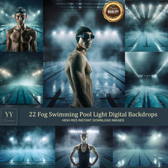 22 ensembles de toiles de fond numériques de piscine pour la photographie d'arrière-plan d'école de sport Portrait Édition Photoshop